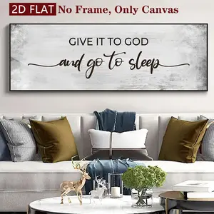 Count frameless canvas, "Give it to God and then go to sleep" poster, inspirational poster, Motivational quote, modern living room decoration, home decoration, wall art decoration, waterproof painting, Unframed Painting, printing, artworks, frameless
