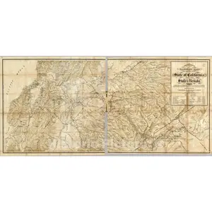 Central California and Western Nevada - Railroad Map, 1865