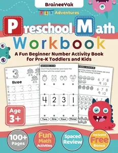 123 Adventures Preschool Math Workbook - A Fun Beginner Number Activity Book for Pre-K Toddlers and Kids Ages 3-5: Learn to Count w Number