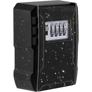 UPGRADE Extra Large Capacity Key Lock Box, Weatherproof Wall Mount Key Box for Car Keys, Fob, House Keys, Key Safe Security Storage Lock Box for Indoor, Outdoor, Garage, Garden, Store (1 Pack, Black)