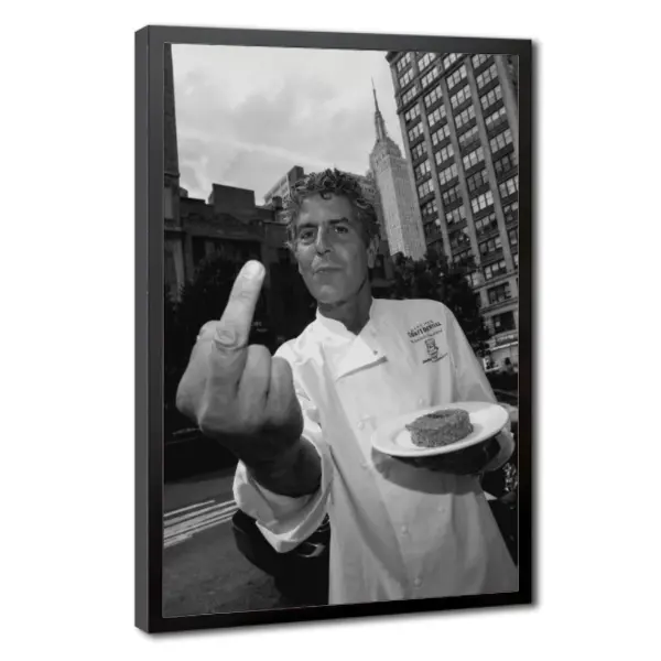 Anthony Bourdain Canvas Poster, Black & White Photography Wall Art, Iconic Chef Print for Kitchen, Dining Room, Home Bar, Office & Living Room Decor