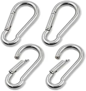 Clip Hooks 4Pack 2 inch Flag Pole Snap Flagpole Attachment Spring Snap Hook Stainless Steel Carabiner Clips Heavy Duty Quick Link Carabiners Indoor & Outdoor
