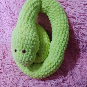 Handmade Crocheted Snake Bernat Blanket Yarn Soft Plush Toy for Kids