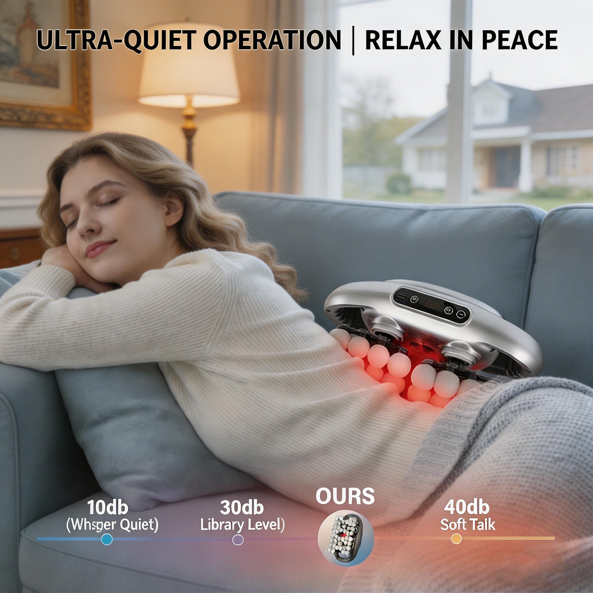 High-Quality 42/12-head Massage Gun with multiple Modes, Deep Tissue Percussion Massager for Back Shoulders Legs and Foot Pain Relief Quiet Muscle Massage Gun with Red Light Therapy Adjustable Daily Use Ideal Gift for Friends & Family