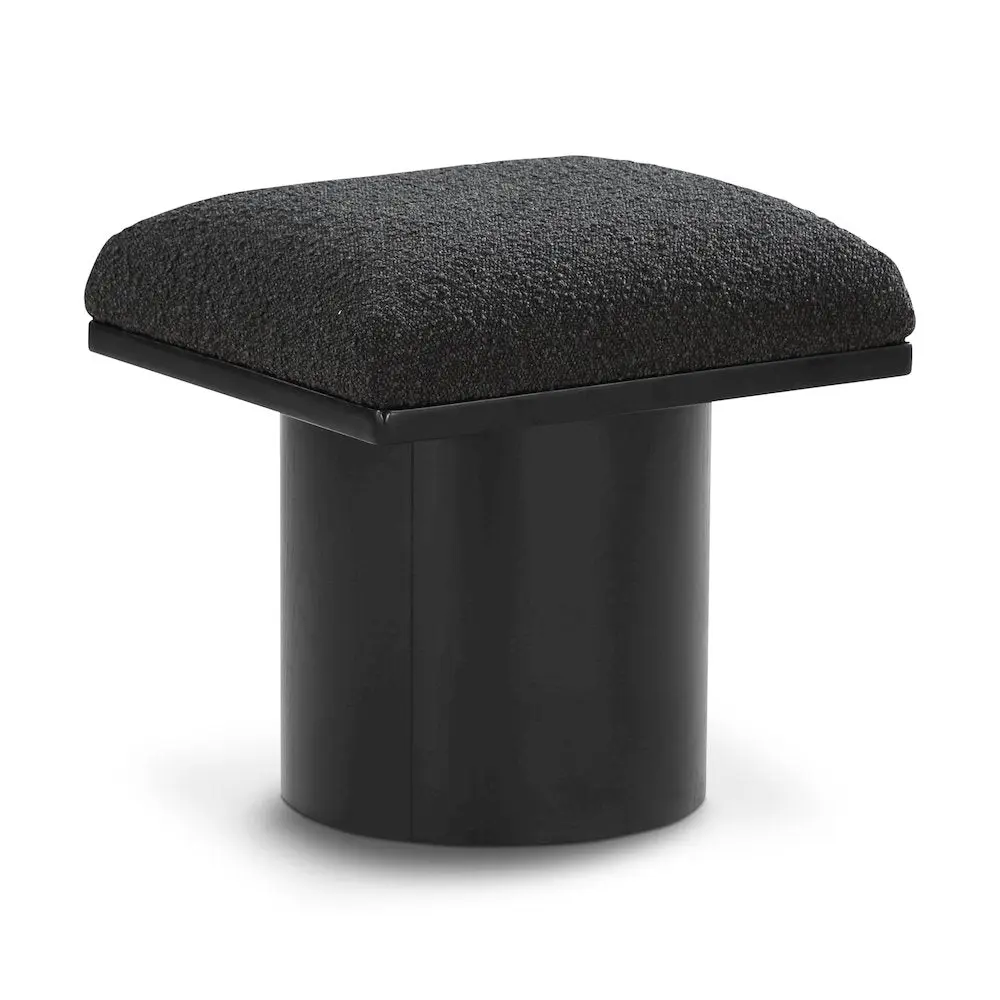 Pavilion Black Boucle Fabric Bench/Stool