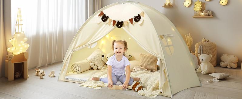 Final Clearance Sale Kids' Dream Playhouse Tent for Twin Bed, Indoor Floor, Portable Play Tent, Breathable Sleeping Tent, with Stars Lights Final Clearance Sale Kids' Dream Playhouse Tent for Twin Bed, Indoor Floor, Portable Play Tent, Breathable Sleeping Tent, with Stars Lights