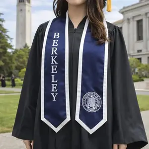 3 ops Custom Your Design Text Graduation Stole V-neck, Personalized Graduation Print Sash with Name Class of 2026