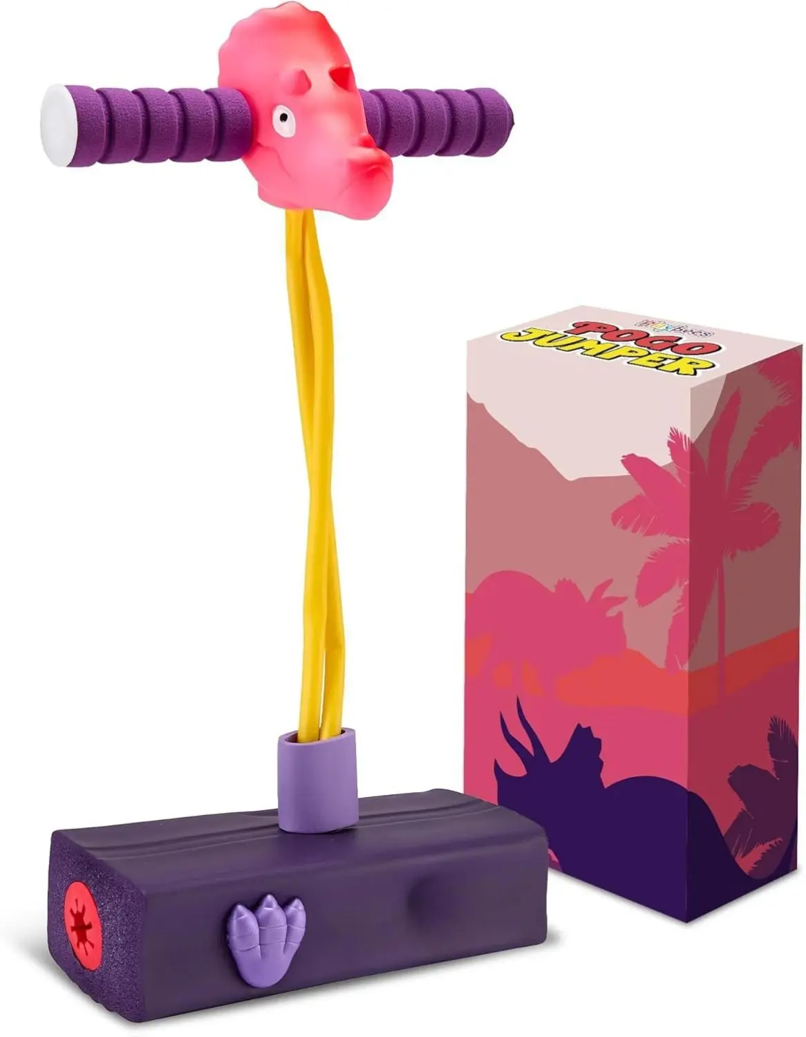 Triceratops Foam Pogo Stick Coolest Toy Jumper for Kids 3, 4, 5, 6, 7 Years Old - Inside & Outside Fun - Dinosaur Themed Bungee Ideal Kids Fun, Gifts, Christmas, Birthday for Boys & Girls