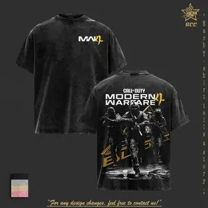 Vintage Call Of Duty Modern Warfare 2 Washed Graphic Tee V2, Oversized Tactical Military Gamer Streetwear Shirt, MW2 FPS Gaming T-Shirt, Special Forces Combat Gift Tee For Men, Retro Warzone Aesthetic Apparel