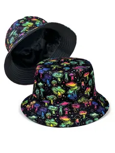 Dreamy Little Mushroom Women's Reversible Leopard Pattern Bucket Hat, Four Seasons Fisherman Hat, Fashionable and Double sided Wearable, Multi purpose Design, Lightweight and Foldable, Very Suitable for Daily Matching and Outdoor Activities.