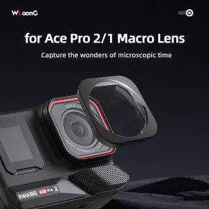 for Insta360 Ace Pro 2/Ace Pro Macro Len Filter, Accessories, Multi-Coated/Optical Glass/Aluminum Alloy Frame, Capture Wonders Microscopic, for Outdoor Sports/Adventure and Holiday Travel, Lightweight Buckle Design, Easy Installation, Macro Filter