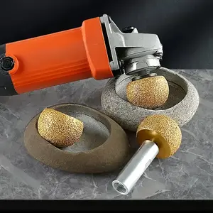 Diamond-Brazed Circular Polishing Head, 30mm Diameter, Durable Material, High Efficiency, Engraving Tool with Diamond Grinding Tip