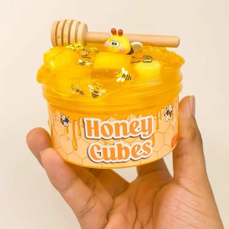 Honey cubes slime - 7oz slime - jelly cube slime - glitter slime - clear slime