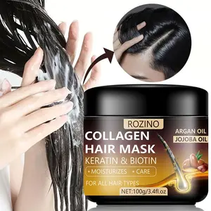 Collagen Hair Mask, Moisturizing Hair Mask with Keratin & Biotin, Strengthens & Moisture Black Hair, Suitable for All Hair Types, Natural Soft Hair, Nourishes Hair
