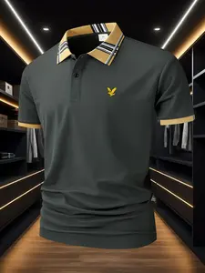 X064 Yellow Eagle Explosive Print men's fashion POLO fir, stylish design, suitable for outdoor sports and street wear, comfortable and breathable, summer essential, there are five colors to choose from.