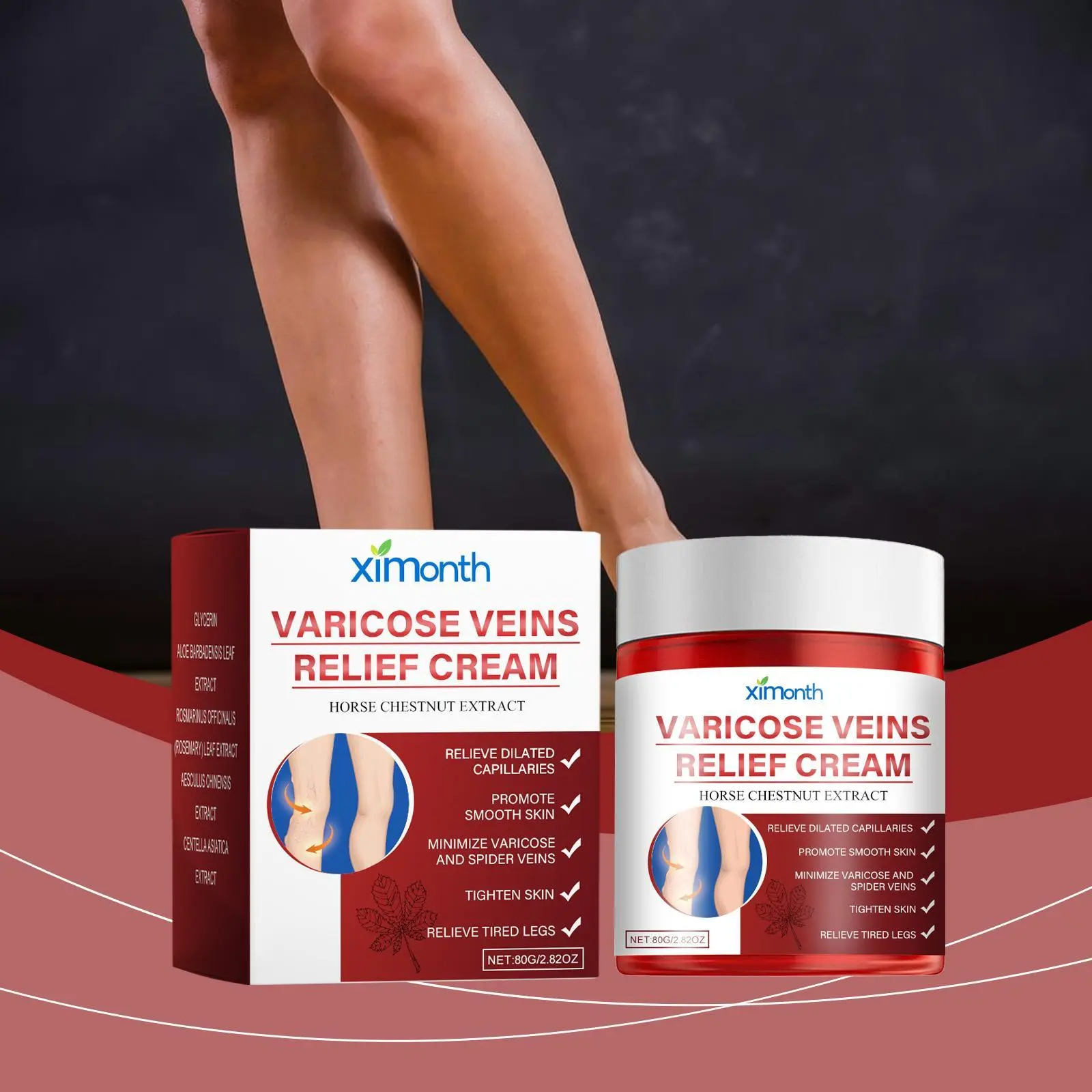 Natural Rosemary Varicose & Spider Veins Repair Leg Moisturizer - Advanced Body Care Formula for Relieving Leg Swelling, Muscle Soreness, Boosting Blood Vessel Circulation, Hydrating Deep Moisturization, Moisturizing