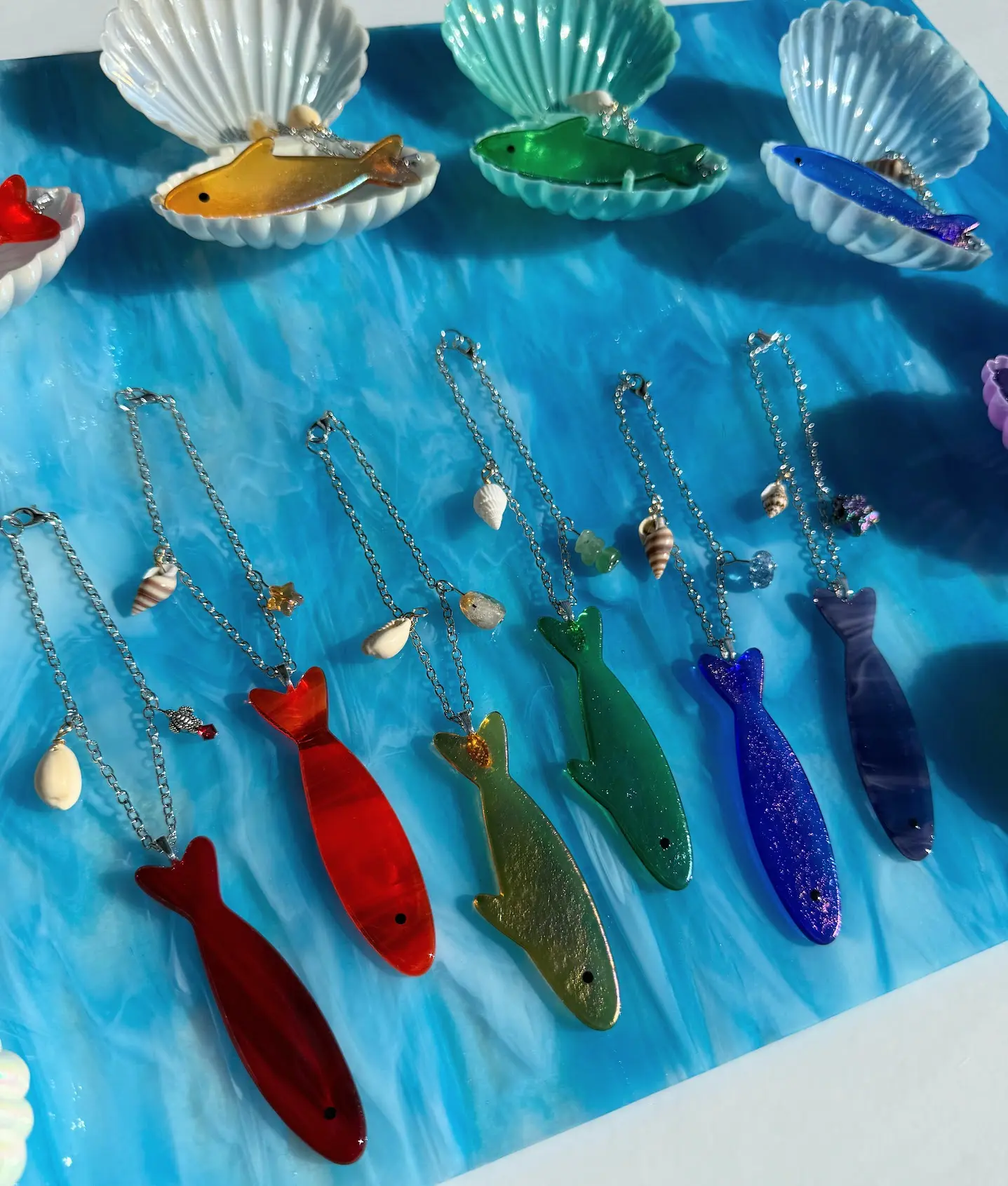 Stained Glass Sardine Car Charm! Handmade Fish Suncatcher