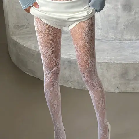 New Sexy Floral Print Slimming Sheer Stockings, Vintage Dark Pattern Tights for Women, Versatile Thin Pantyhose for Stylish Looks
