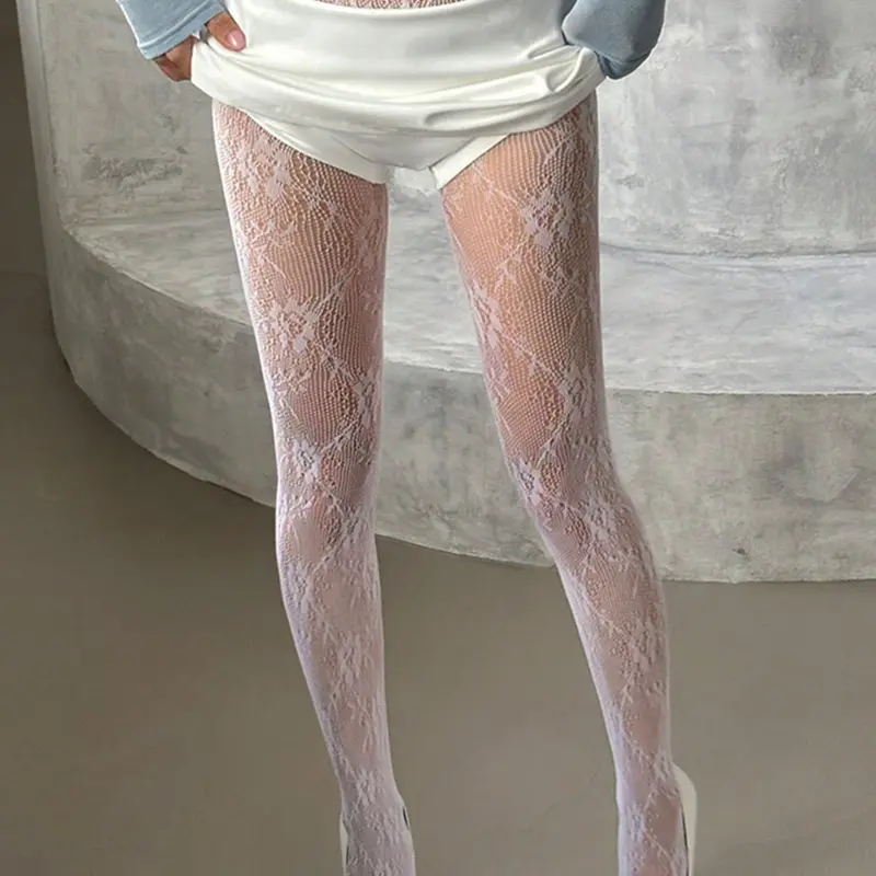 New Sexy Floral Print Slimming Sheer Stockings, Vintage Dark Pattern Tights for Women, Versatile Thin Pantyhose for Stylish Looks