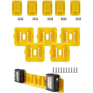 5/5 Combo battery holder and tool holder For 20V 12V Tool wall 5pc battery hanger 5pcTools hanger organizer Shelf with Screws