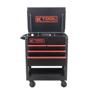 212 MAIN Premium 4-Drawer Service Cart, 500 lbs Capacity, 35 in., Matte Black with Powder Coating, EVA Liners, Locking Lids, Tool Organizer Storage Case