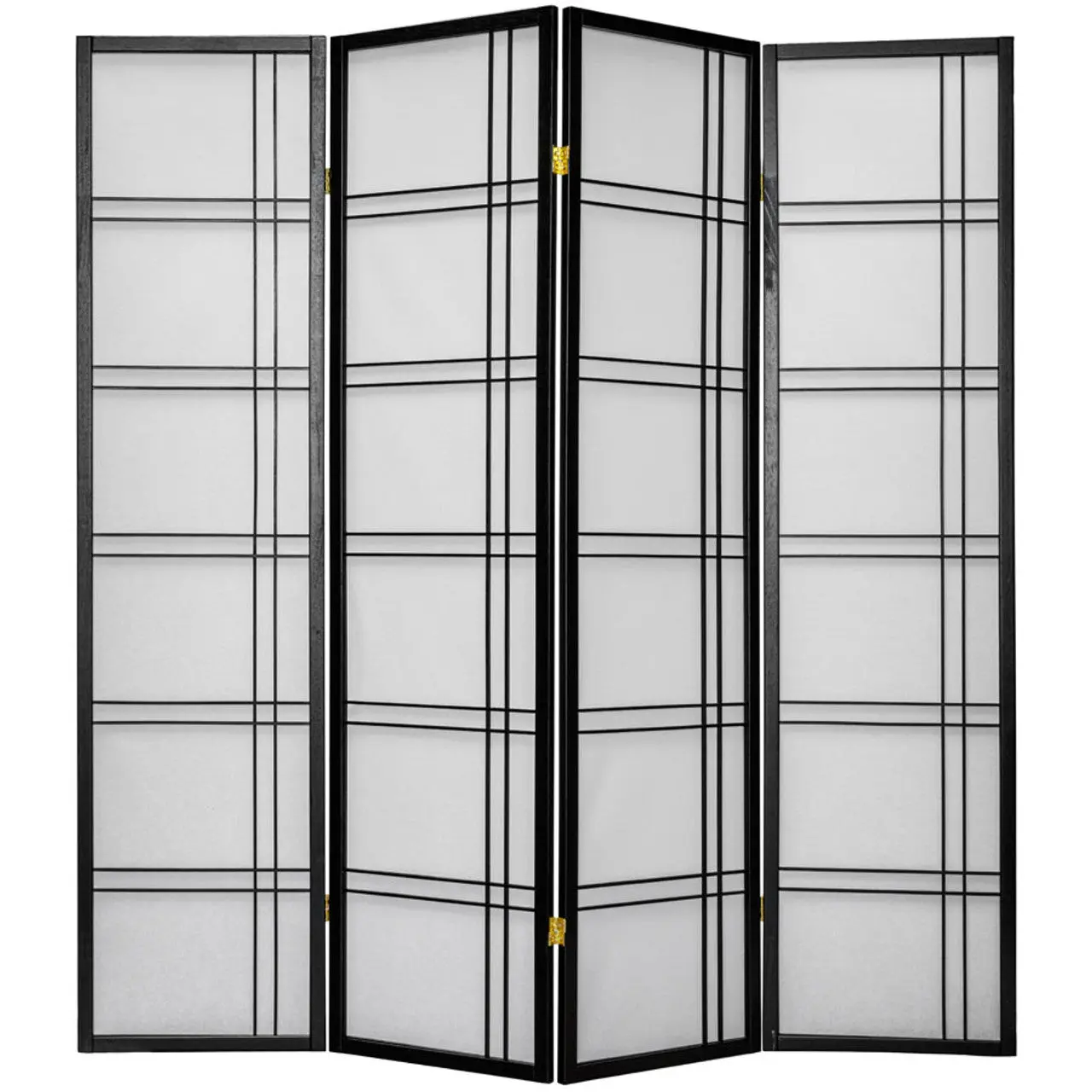 Room Divider Double Cross Design Black Color