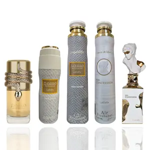 Lattafa Musamam & Her Confession 5-Piece Bundled Set, Body & Home Fragrance Kit with White Musamam Deodorant, Bold Oriental Consistent Air Fresheners, Bundle Women's Fragrance