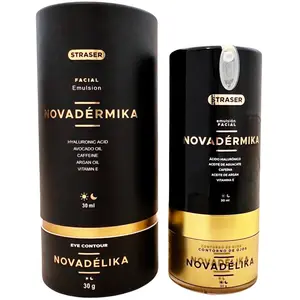 Straser - Novadermika & Novadelika | Anti-Aging Day & Night Cream | 2-in-1 Organic Moisturizer Facial Emulsion & Eye Contour with Hyaluronic Acid Skincare Argan