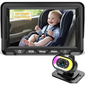 Baby Car Camera for Backseat – HD 1080P, 150° Wide Angle, Night Vision, Easy Installation, Adjustable LED Light, 4.3" LCD Display, Anti-Glare