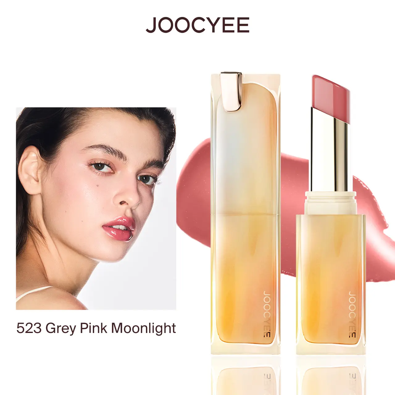 JOOCYEE Glazed Rouge Hydrating Lipstick Balm with Jojoba Oil, Glossy Moisturizing Lip Color, 8H Long-Lasting Plumping Shine, Lightweight Lip Care for Soft Smooth Lips