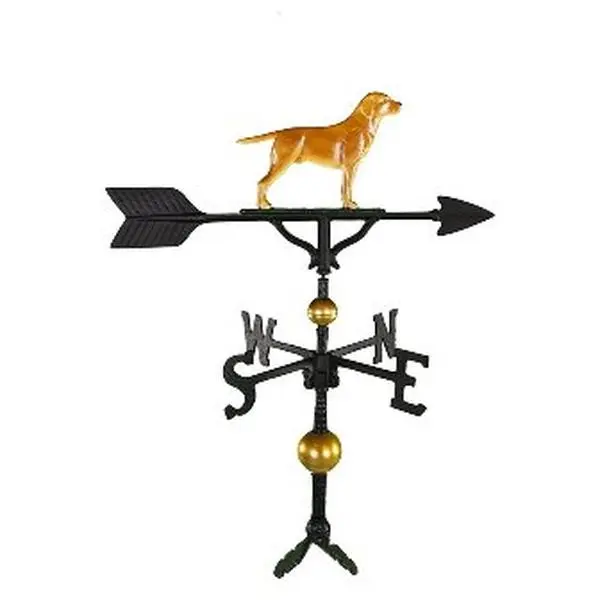 300 Series 32 In. Deluxe Color Lab Weathervane with Arrow, 23.25 In. Size, Adjustable Clutch Base, Extra Durability for Car Garage Garden Decor