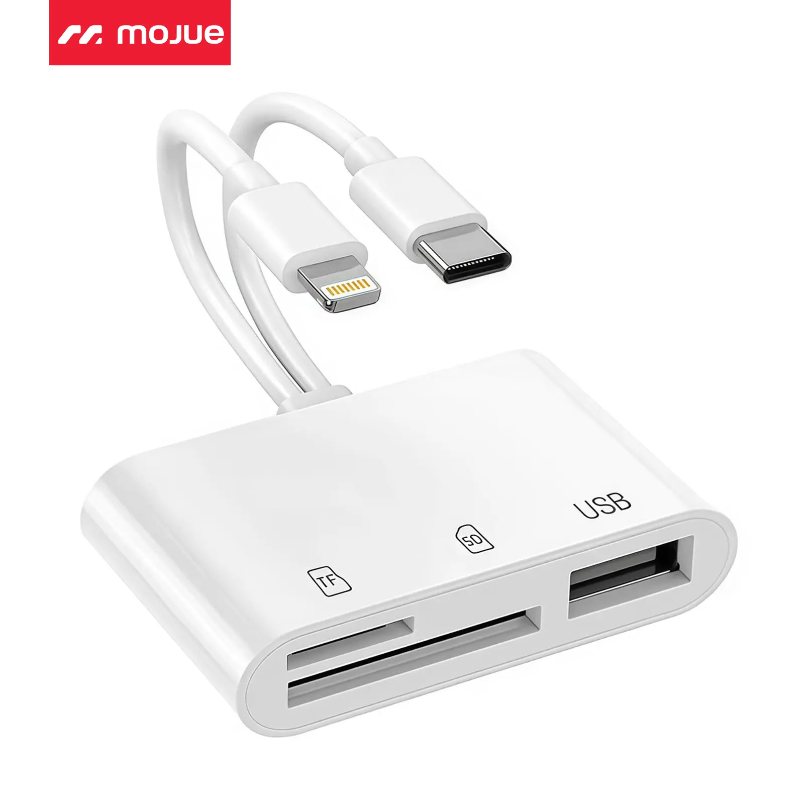 5-in-1 SD Card Reader for iPhone,iPad,USB-C Devices, Lightning/USB-C Dual Port Adapter, Supports SD/MicroSD & USB 3.0, Fast Transfer, Plug & Play, No App Needed Usb C Hub tiktokshopbacktoschool