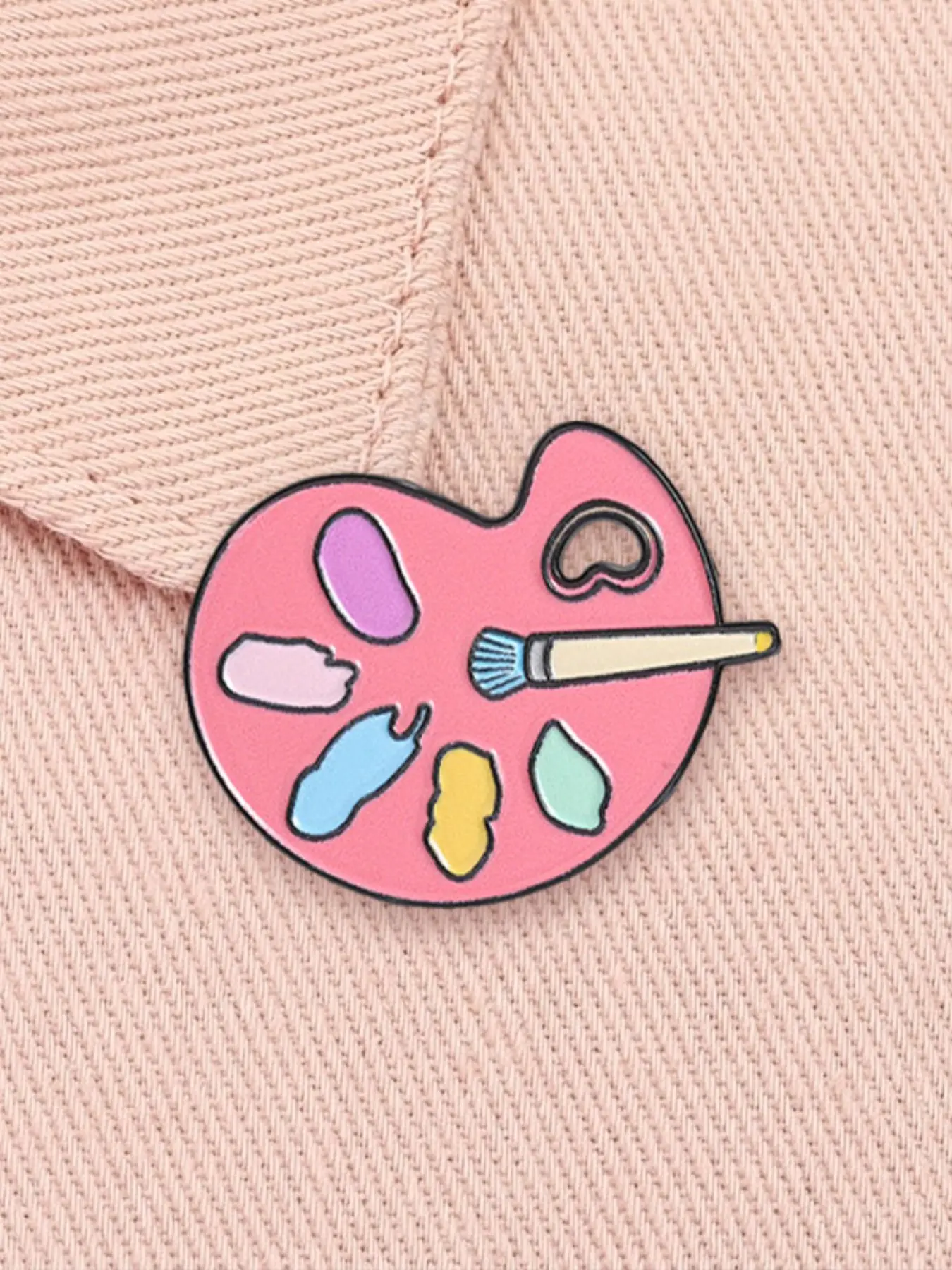 Cute Pink Palette Painting Enamel Pin Cartoon Paint Brush Painting Tools Art Alloy Brooch Lapel Backpack Badge Fashion Jewelry Accessories Gift for Artist Friends