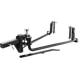 VEVOR Weight Distribution Hitch,  1,000 lbs Weight Distributing Hitches Kit with Sway Control for Trailer, 2-In Solid Steel Shank, 2-5/16 in Alloy Steel Ball, Powder Coated Load Leveling Hitch, Black