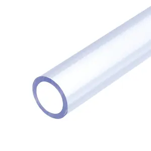 YELARXI Clear PVC Pipe, High Impact Rigid Tube Round Pipe Plastic Vinyl Tube - Fitting for (Garden/Home/Dust Collection/Aquarium/Fish Tank), 0.55" ID & 0.71" OD & 1.08ft, Blue