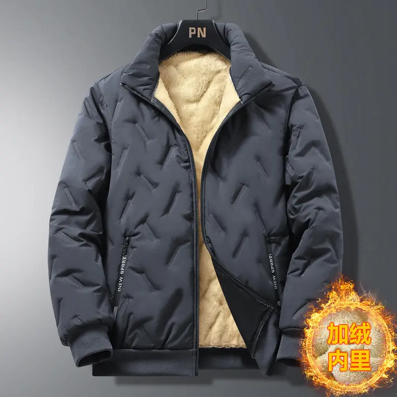 Men's Winter Coat Fleece Windproof Thickened Lamb Velvet Cotton-Padded Jacket Loose Two-Piece Set Men's Winter Coat Fleece Windproof Thickened Lamb Velvet Cotton-Padded Jacket Loose Two-Piece Set