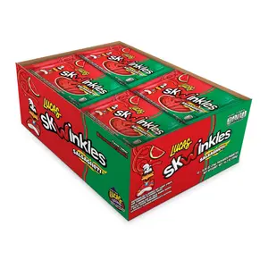12 Pck - Lucas Salsagheti Watermelon Flavored Hot Candy Strips and Tamarind Flavored Sauce, 0.84 oz