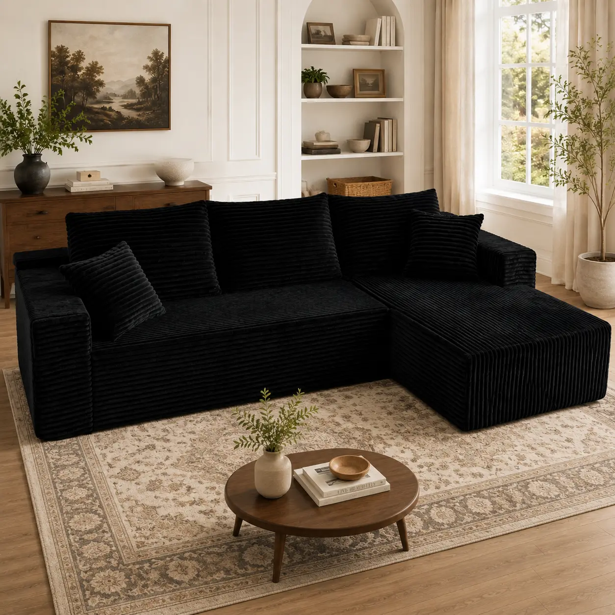96" l-shaped Sectional Sofa for Living Room, Modern Chenille Couch with Deep Seat Design, Oversized Modular Boneless Sofa, Comfortable Upholstered Sofa Set, No Assembly Required, Minimalist Lounge Furniture L shapes of a