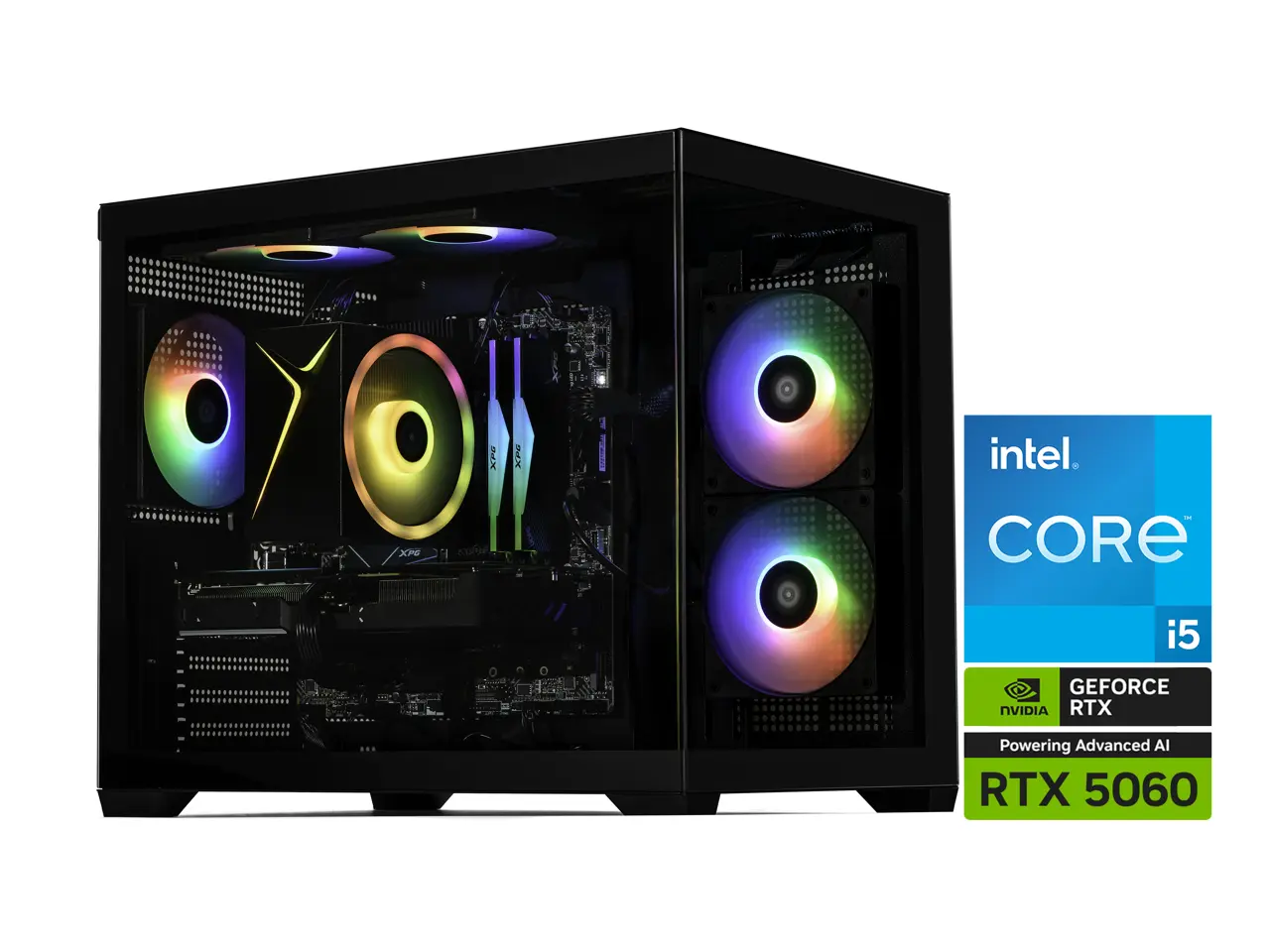 STORMCRAFT Gaming PC SIRIUS Intel Core i5-14400F NVIDIA GeForce RTX 5060 - AI Powered 32GB 3200MHz RGB 1TB NVMe SSD 650W PSU Windows 11 Home - SI1440FCB-560N2