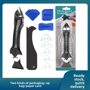 3-in-1 Metal Glass Residue Scraper Multi-Functional Glue Scraper Wall Edge Repair Grout Scraper