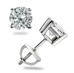 1.0 Ct Round Cut FL/D GRA Certified Moissanite Stud Earrings 925 Sterling Silver 6.5mm w/Screw back