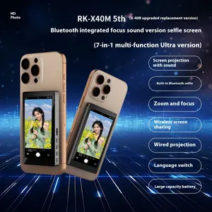 Selfie-Snap Magnetic Phone-Mounted Selfie Screen – Audio, Zoom & Touch Display