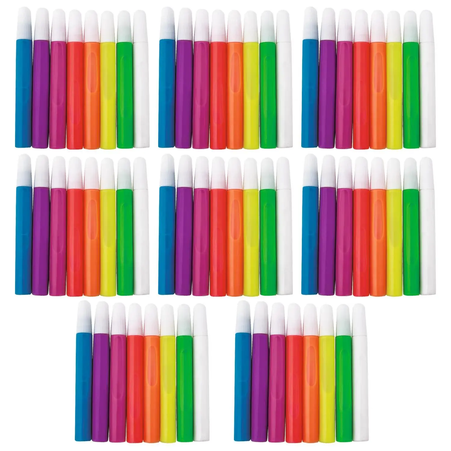 Bulk 72-Pc 8-Color Neon Suncatcher Paint Markers, 4 3/4" 15 ml, OTC, Conforms to ASTM D-4236, DIY Supplies for Toys & Hobbies, Paint Marker, Craft Enthusiasts