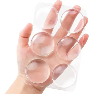 Wall Door Handle Stopper - 6 count Clear Round Rubber Door Knob Wall Shields, Guard Cushion Bumper Protectors for Wall - Stronger Self-Adhesive Silencer (1.57" 6 count, Clear)