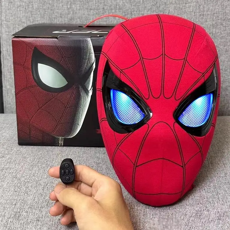 Spider-Man Interactive Moving-Eye Technology Mask with Expressive Eyes Ring Remote & USB Rechargeable for Cosplay Display and Content Creation