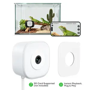 HomiQ 2K 3MP Aquarium & Terrarium Pet Camera.Magnetic Install &Close-Focus Lens for Fish,Lizard, Hamster, Chameleon, Gecko, Snakes, Reptile Pet and ,2.4GHz & 5GHz WiFi,ColorVue AI Night Vision,Auto-focus,24/7 Recording