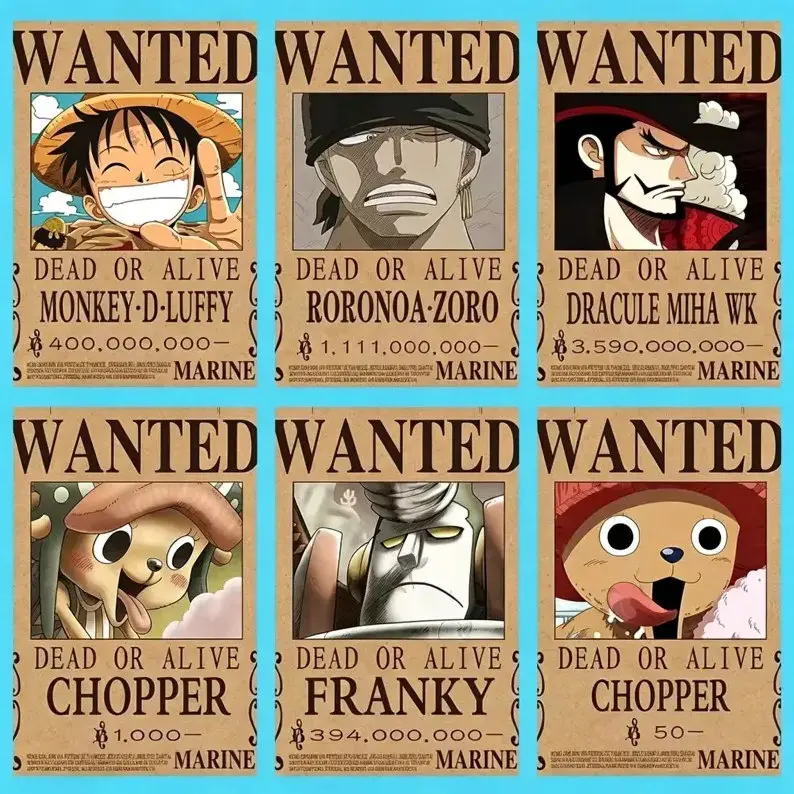 1Pieces Wanted Wall Art Bounty Anime Wall Bedroom Mural Zoro Living Home Decor Art Poster Unframed HD Print Home Office Decor Unique Trendy Christmas Gift