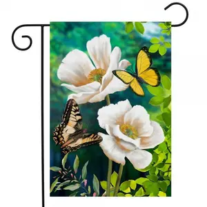 Butterflies & Poppies Flag