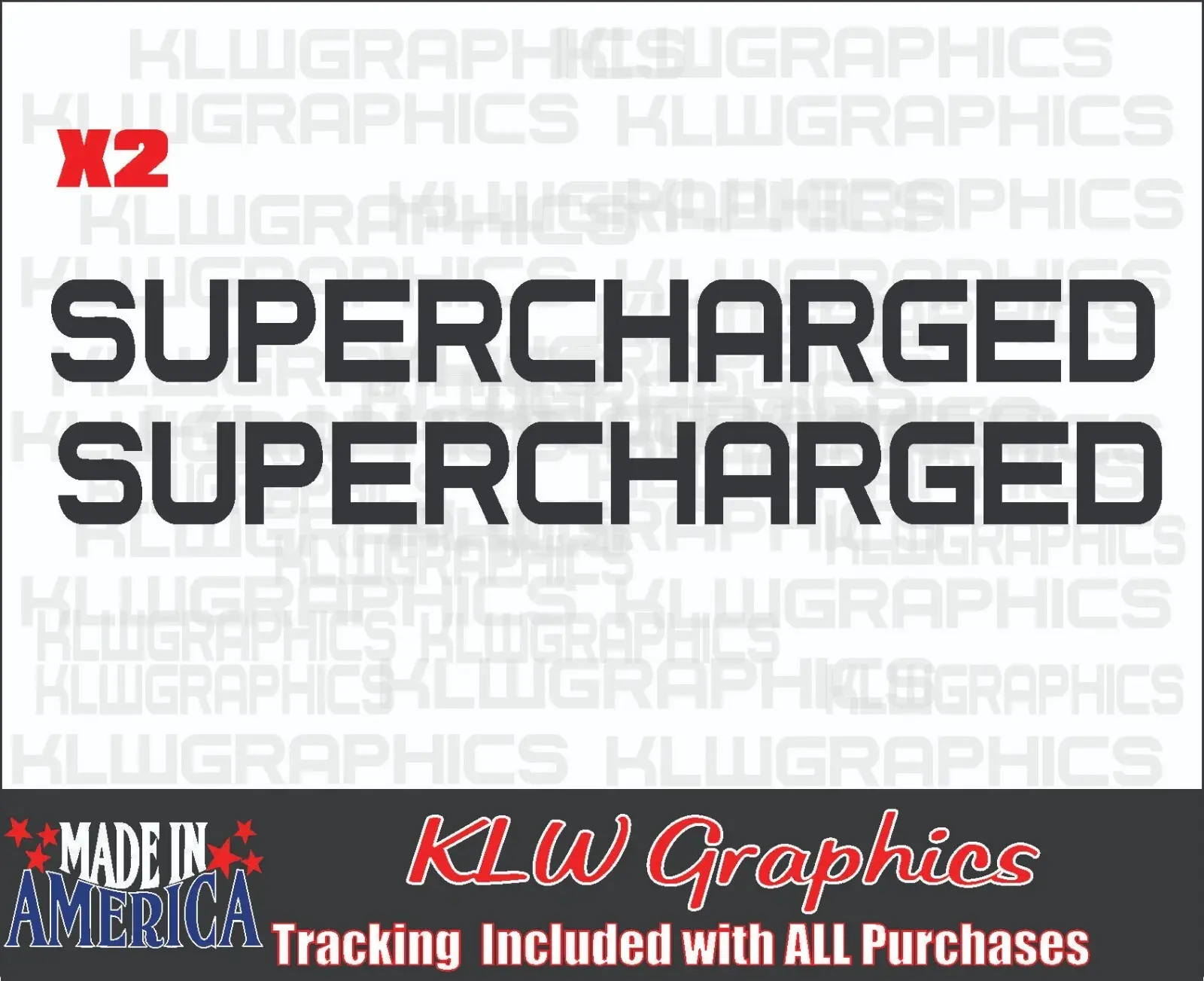 Supercharged Decal Sticker Turbo Boost JDM Euro Race Car Window 5.0L Bumper