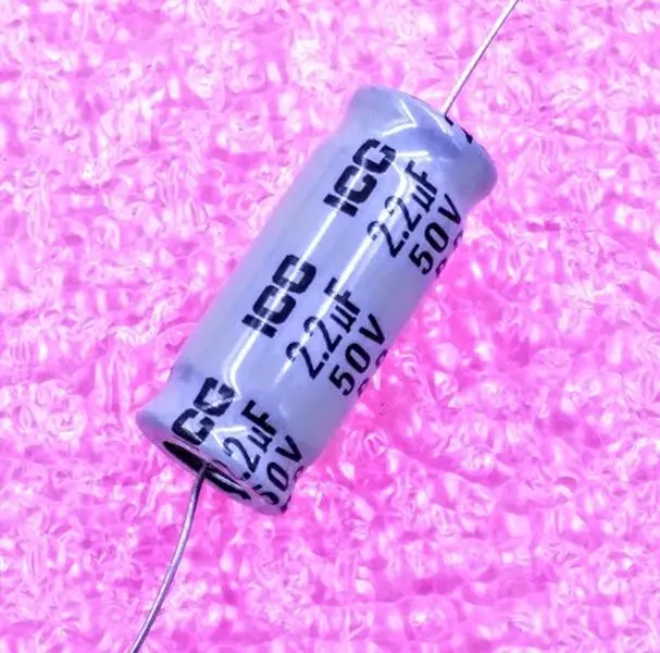 2.2uF 50V, Axial Electrolytic Capacitor, Polarized, Tolerance ±20%
